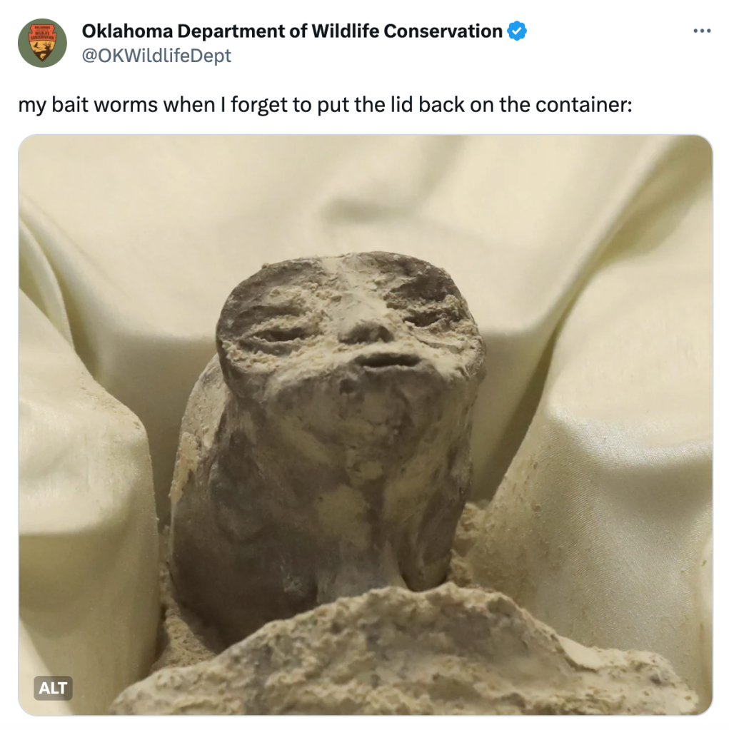 oklahoma department of wildlife responds to alien