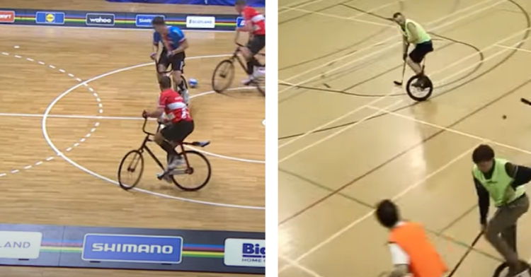 bike ball and unicycle polo