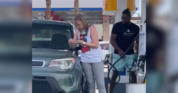 A woman was shocked when a stranger paid for her gas.