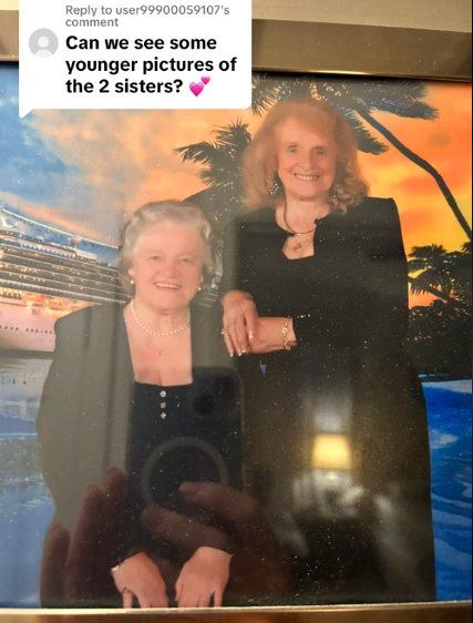 Barbara Carolan and Shirley, middle-age, smiling as they pose for a photo together.