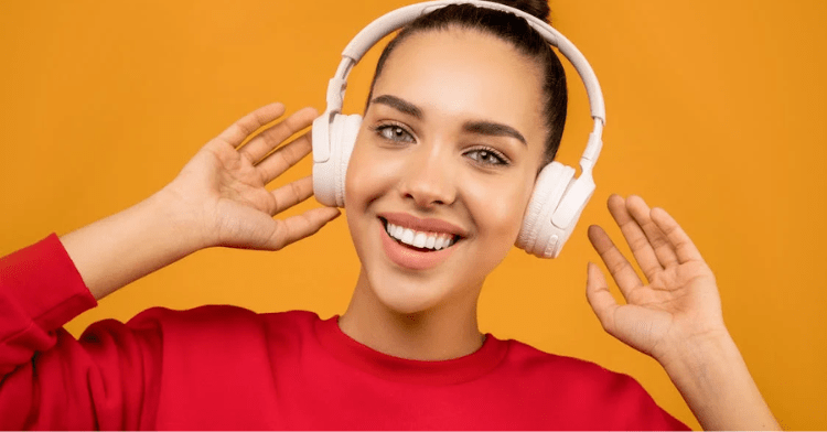 Woman with headphones