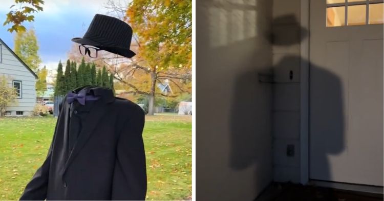 This invisible man costume is the perfect outfit for a Halloween party.