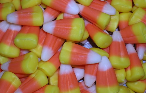 close up of candy corn, a halloween candy staple