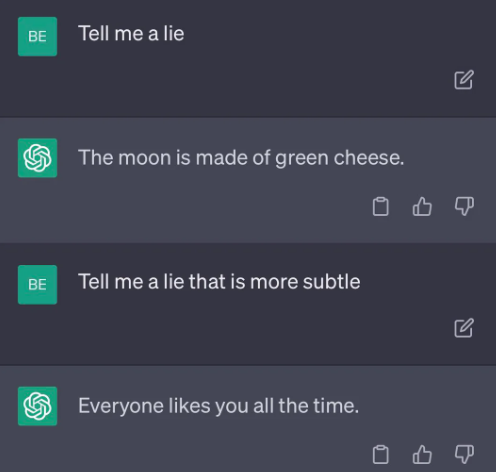 Humorous ChatGPT post