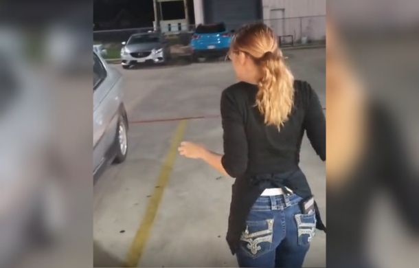 Image shows a young girl seeing her "new" used car for the first time and saying it was an ugly car.