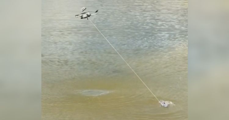 This drone was no match for the strength of a fish.
