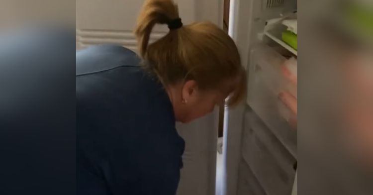 She's got the right idea with her ice cream freezer!