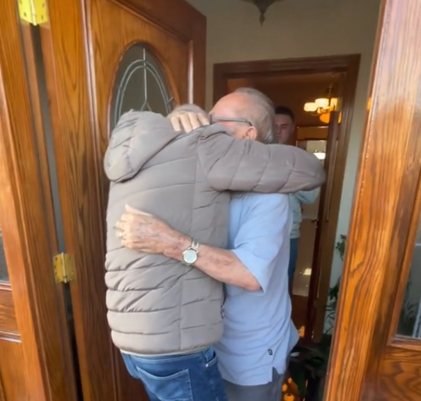 brother surprises grandfather from italy