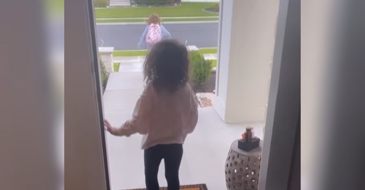 A little girl reminds her sister to have fun and not hit people.