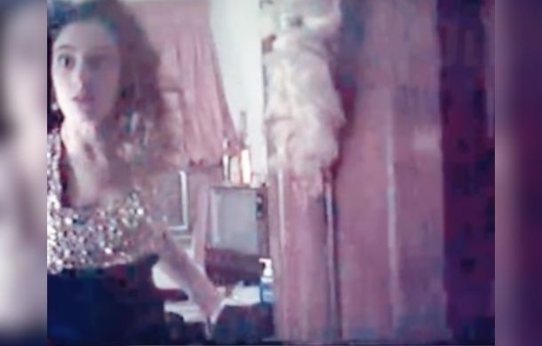 Image shows an angsty teen about to slam the door in her mom's face in 1992.