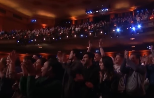 AGT Audience with a standing ovation for the telekinesis act.