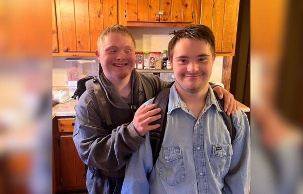 The brothers display unconditional love for one another as they prepare for school.