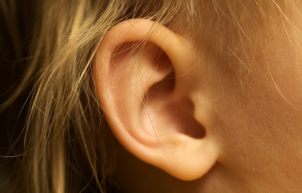 Image shows a child's right ear. Wacky fact about ears - they never stop growing.