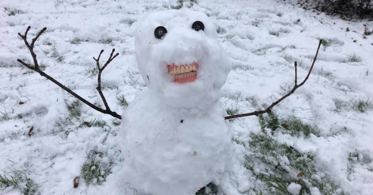 snowman with dentures