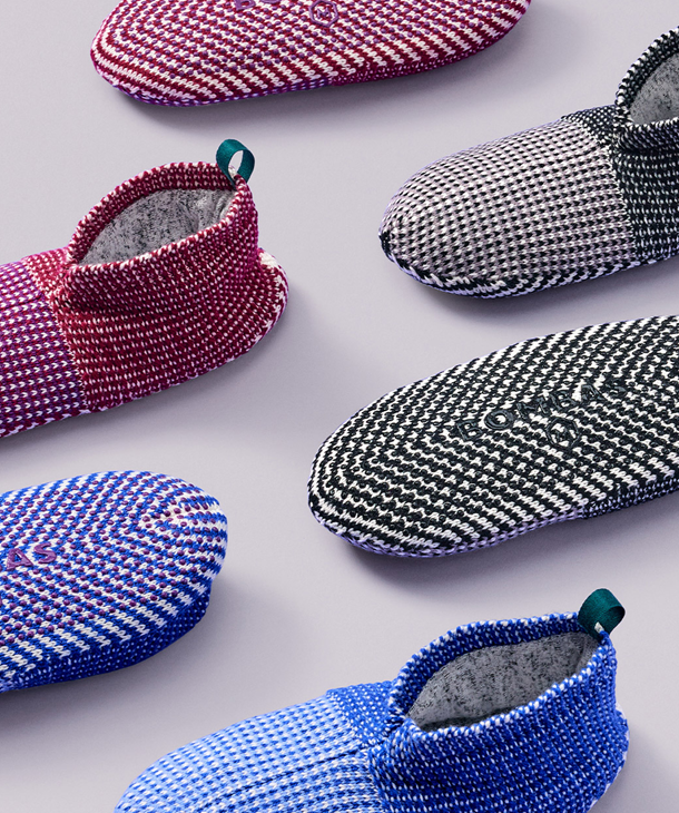 Image shows a variety of Bombas Gripper Slippers.