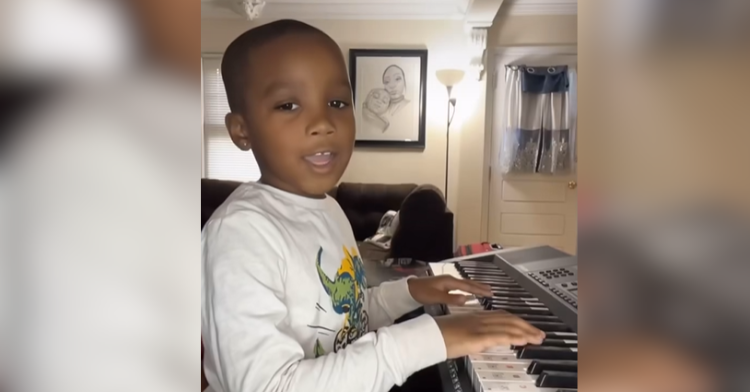 DMX's son at piano