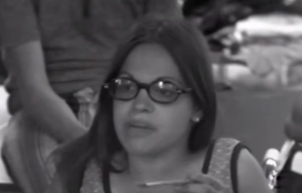 Young Judy Heumann (23) as a Camp Jened counselor. The camp was run by hippies and catered to teens and adults with disabilities.