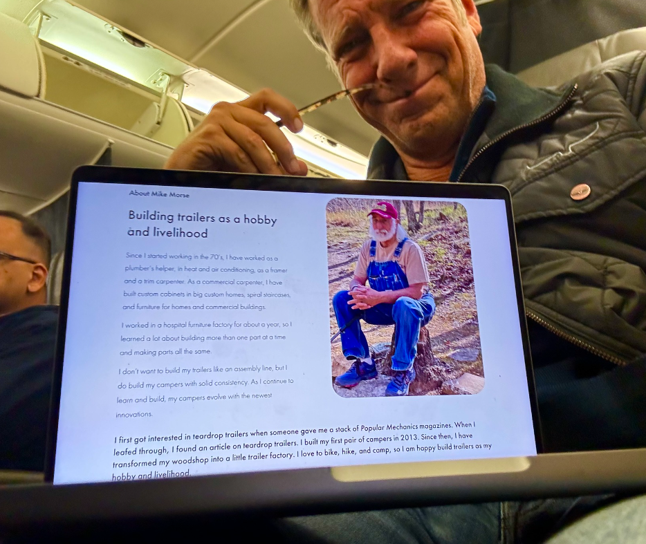 mike rowe shows computer screen