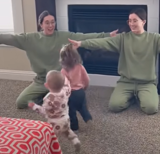 twin moms open their arms to toddlers