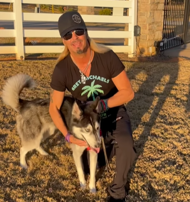 Bret Michaels and dog