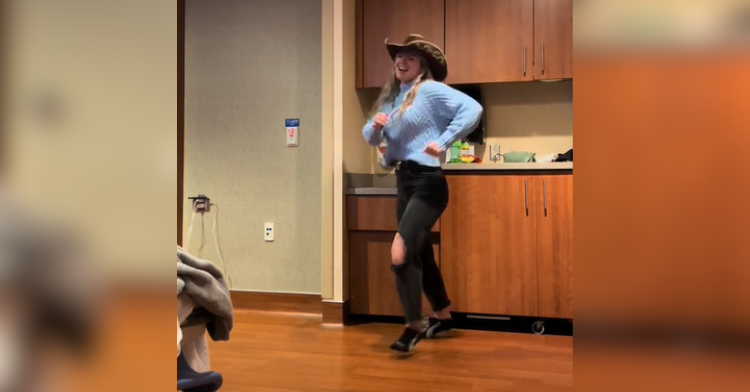 cowgirl dancing in hospital
