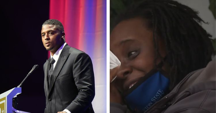 A single mom is brought to tears by a generous gift from Warrick Dunn.