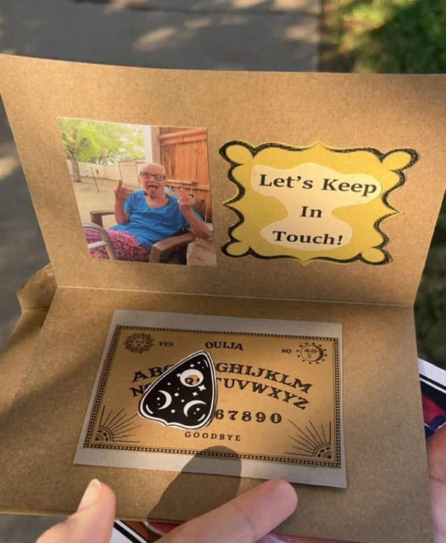 postcard with ouija board