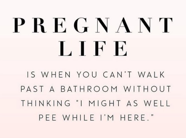 PREGNANT
LIFE
IS WHEN YOU CAN'T WALK
PAST A BATHROOM WITHOUT
THINKING 'I MIGHT AS WELL
PEE WHILE I'M HERE.'