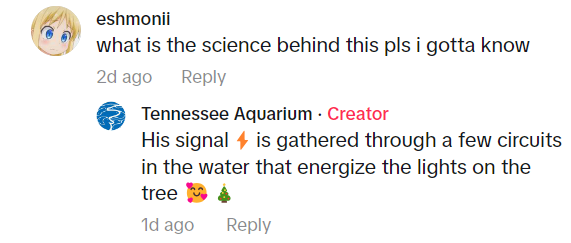 Question and answer about the science behind using an electric eel to power lights on a Christmas tree.