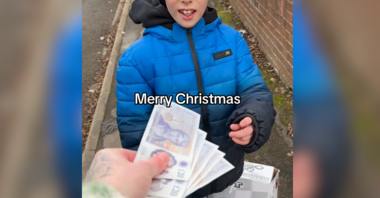 kid receives money
