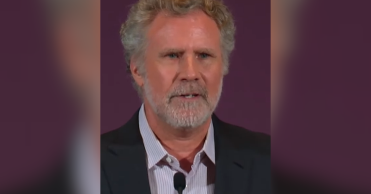 will ferrell talking into microphone