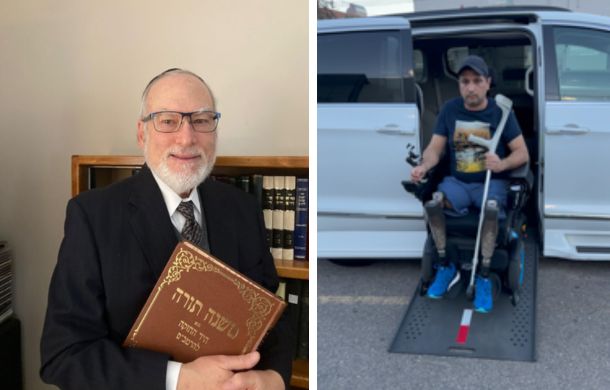 MagicMobility CEO Rabbi Danny Goodman (left) and double amputee  Muataz Azooz (right).