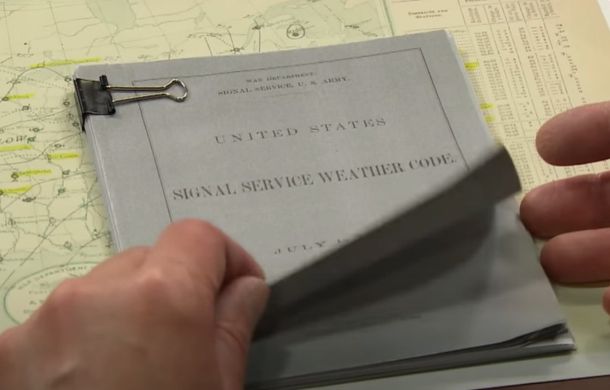Code book used by the US Army to send weather reports via telegraph.