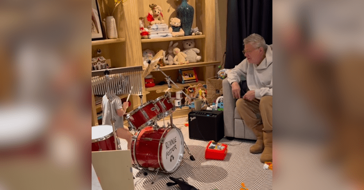 child on drums with david foster