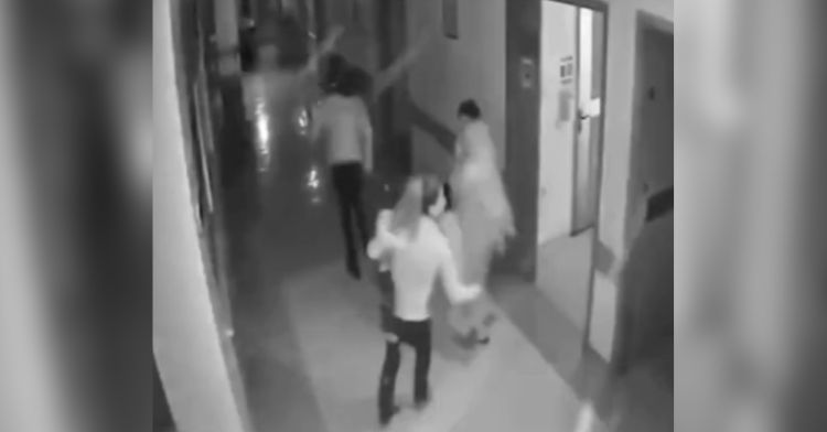 Security footage of nurses saving babies during an earthquake in Turkey.