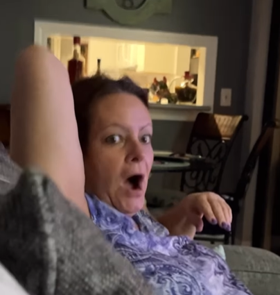 A mom is completely shocked by her son's prank.