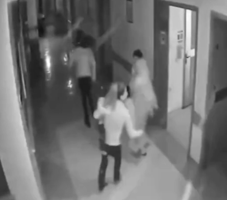 Security footage of nurses saving babies during an earthquake in Turkey.