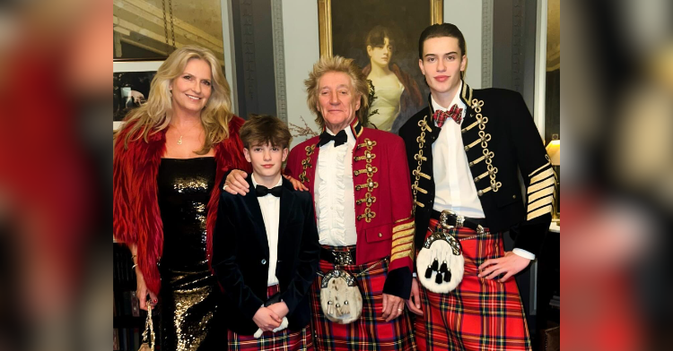 rod stewart and family in kilts