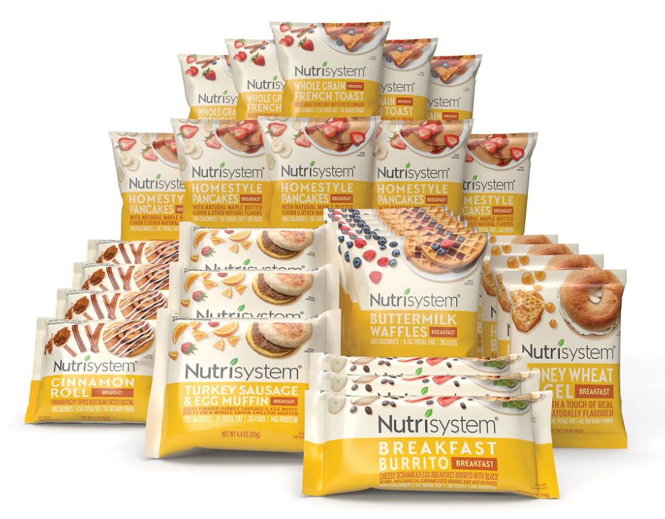 View of the 30-day supply of the Nutrisystem Frozen Breakfast Sampler from QVC.