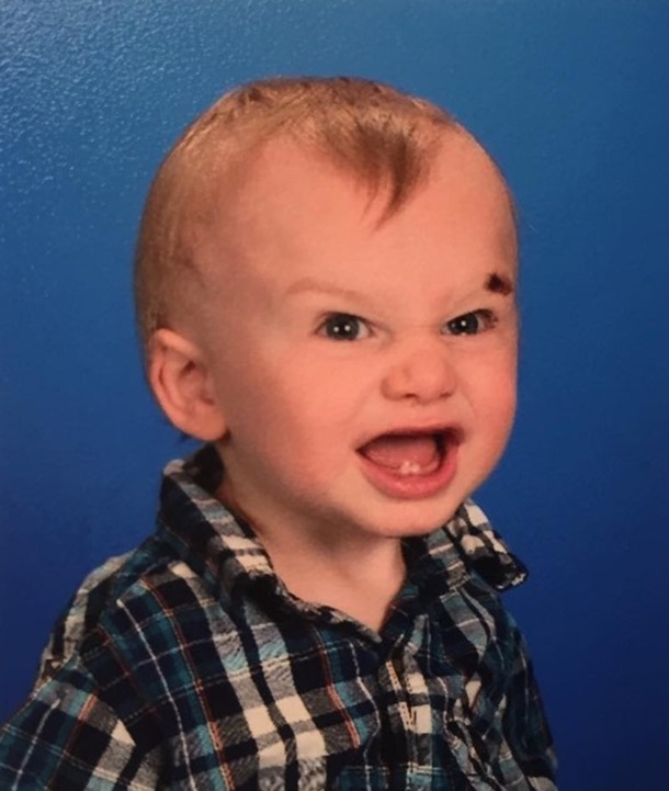 Is it a smile or this toddler really angry?