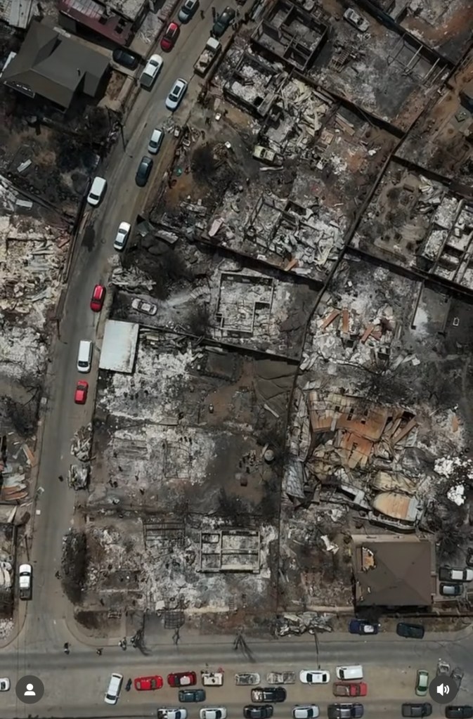 Damage from wildfire in Viña del Mar, Chile