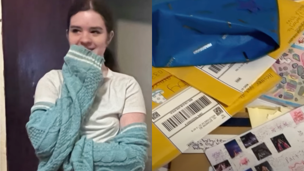 Sarah, a Taylor Swift, and packages Swifties have sent her