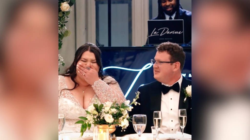bride shocked at wedding