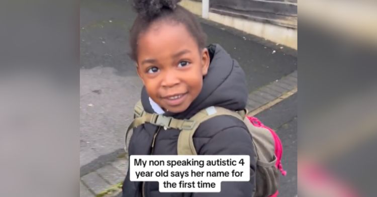 A non-speaking autistic girl says her own name for the first time.