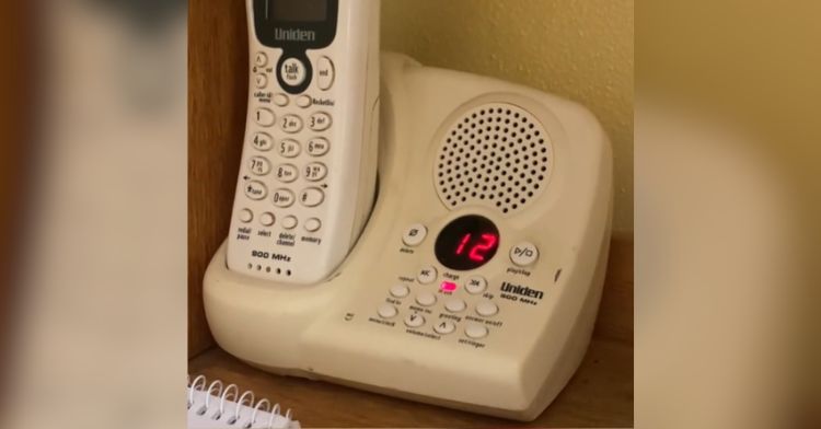 Grandma's telephone, which has many voicemails from her granddaughter saved.