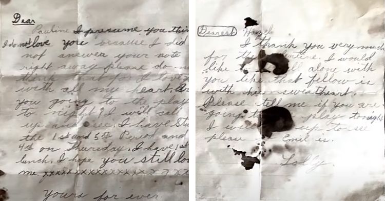 Old love letters written by a young man long ago.