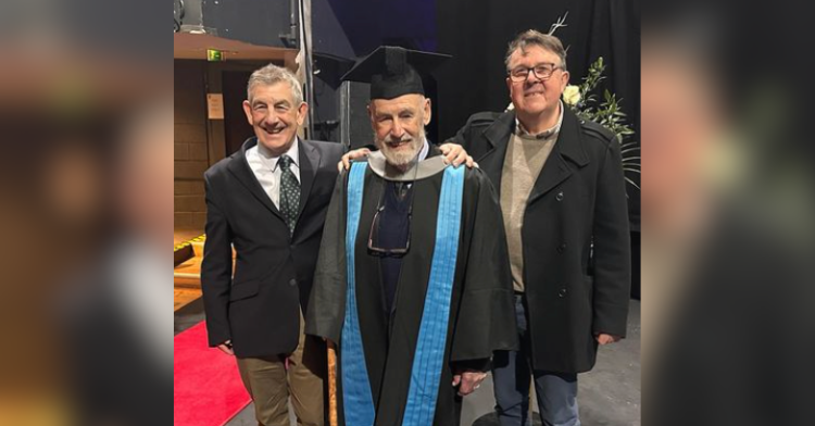 old man graduating