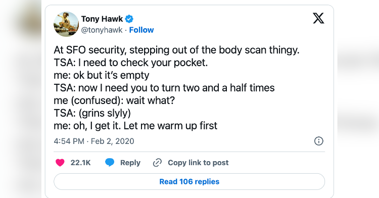 tony hawk tweet