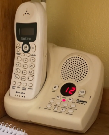 Grandma's telephone, which has many voicemails from her granddaughter saved. 