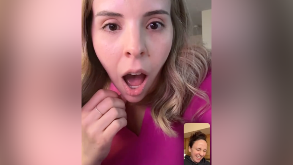 woman shocked over facetime